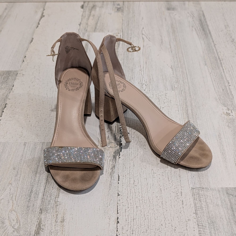 Elegant Beige and Silver Women's Heels